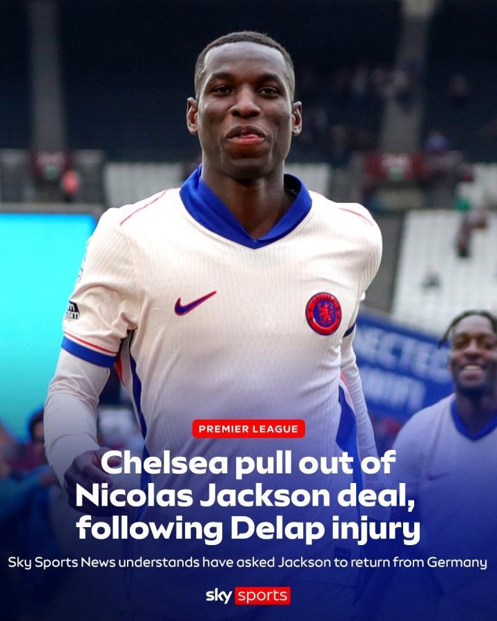 天空：切尔西告知拜仁取消杰克逊交易，球员预计返回伦敦回归一队